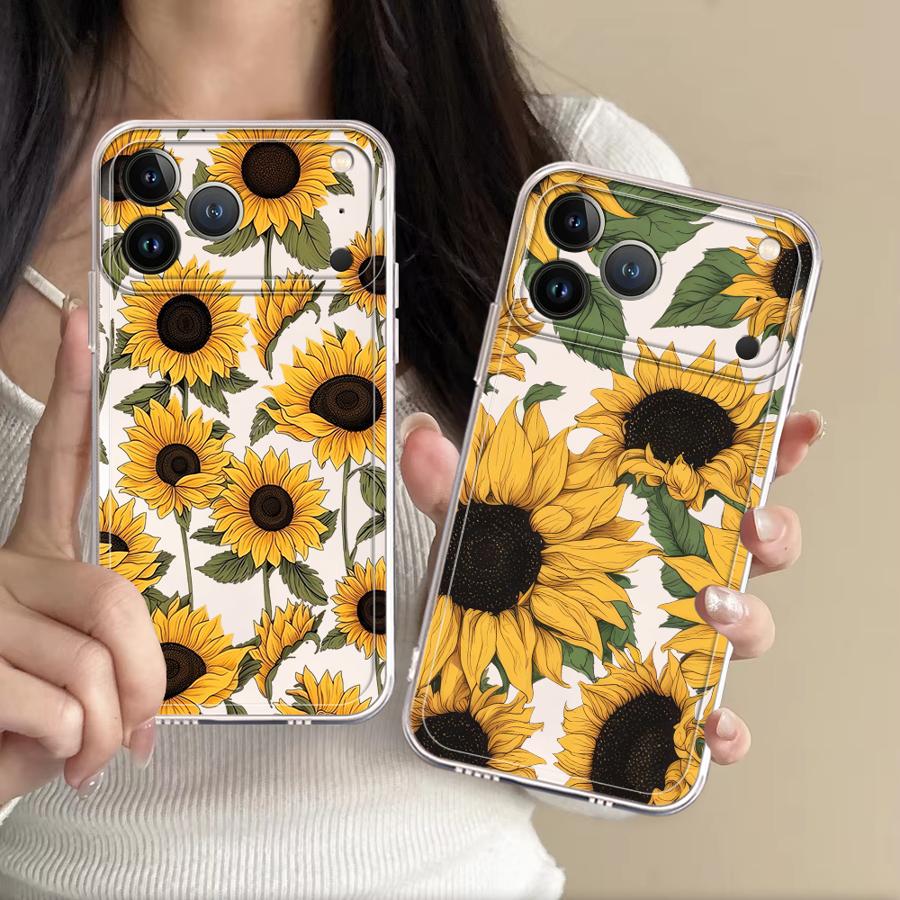 Phone Cases For Iphone 16 - Cute Sunflower Pattern Case for Apple